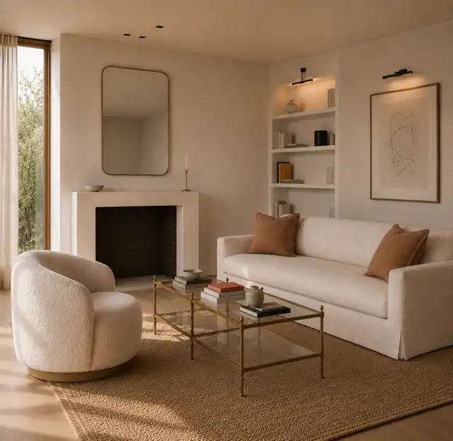 Salón contemporáneo con diseño de interiores